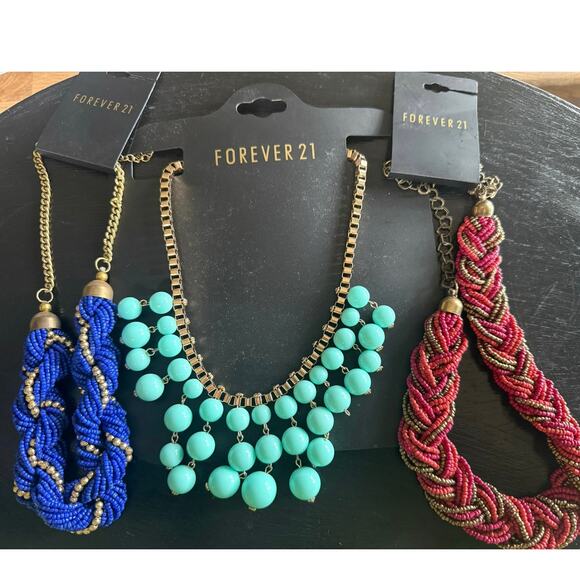 FOREVER 21 Jewelry - 6/$25 NWT Vintage FOREVER 21 Braided & Beaded Necklace Bundle (3)